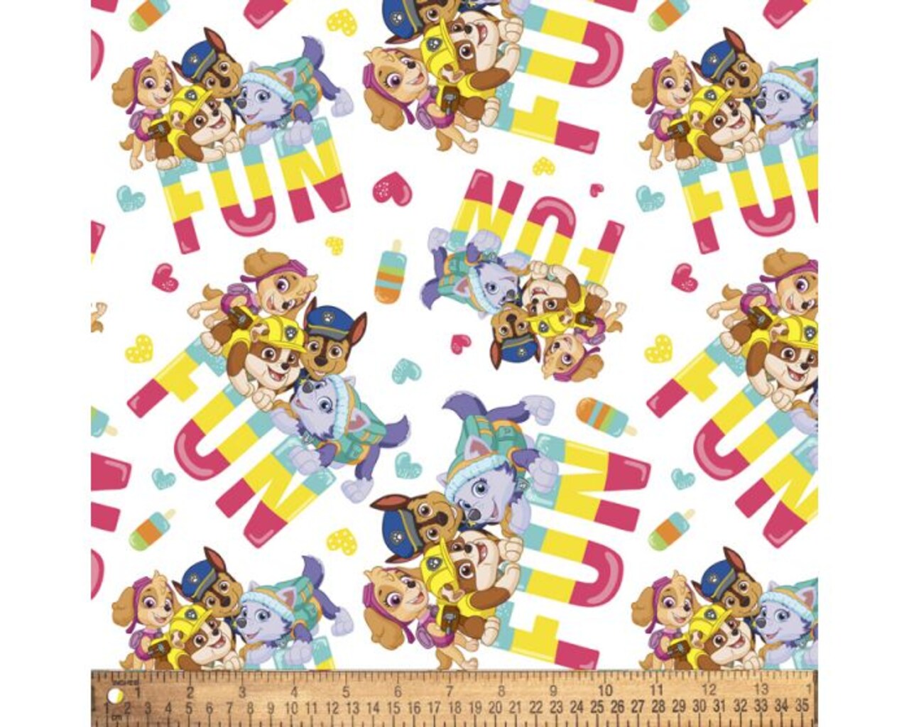 Paw Patrol Popsicle Fun Digital Cotton Print Fabric | By the Yard | Sewing and Crafting | 44 inches wide